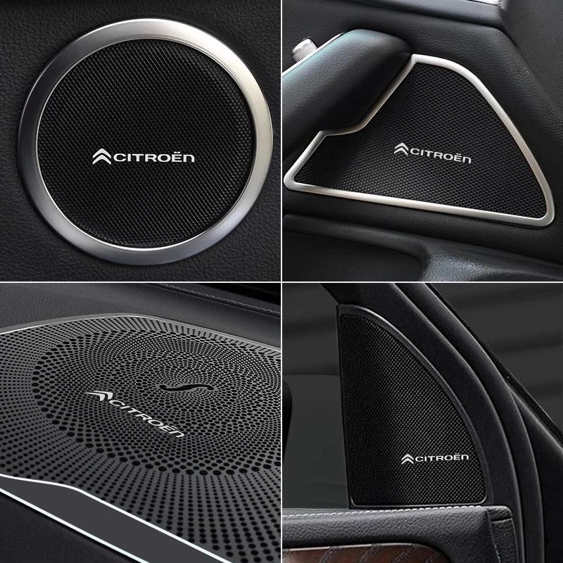 4/10pcs Hi-Fi Speaker audio Speaker 3D Aluminum Badge Emblem Stereo Stickers For Citroen C1 C2 C3 C4 C5 C6 C8 C4L DS3 DS4 DS5LS ami256