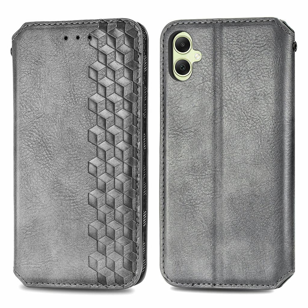 For Samsung Galaxy A05 4G PU Leather Case Rhombus Imprint Wallet Stand Phone Cover