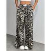 2026 Neue lässige Hose mit Leopardenmuster für Damen, lockere Passform, elastischer Bund, bedruckte Wide-Leg-Hose