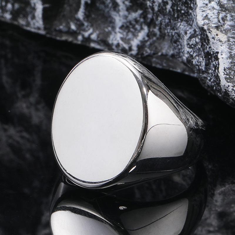 Cuervo, Anillo de Acero de Titanio, Anillo Dominante para Hombre de Negocios, Anillo Geométrico Sólido Simple