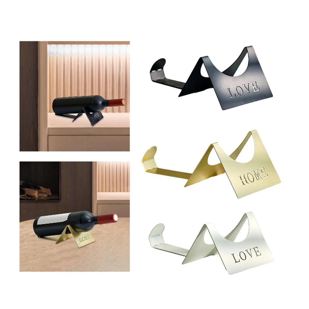 Countertop Wine Bottle Holder Display Rack Single Metal Ornament Decorative Freestanding Tabletop Wine Rack for Hotel Home