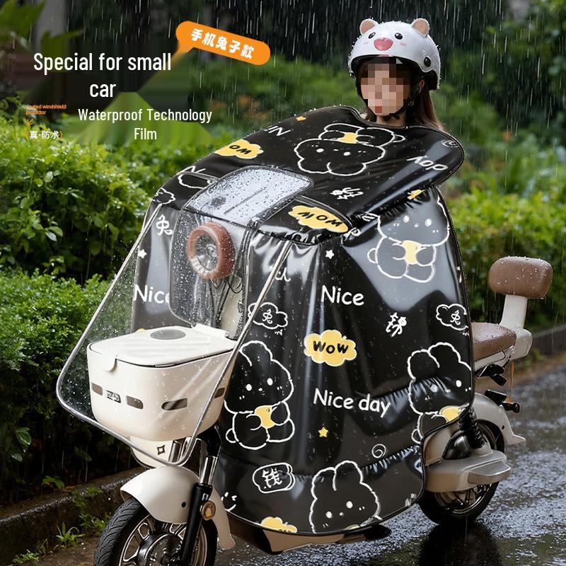 Electric Vehicle All-Season Fleece-Lined Windshield Cover, Waterproof & Windproof