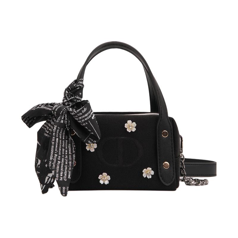 DIOR DIY Стиль Косметичка Джинсовая Изысканная Дикая Лолита Простая Милая Крутая Повседневная Универсальная Портативная Черная Холщовая Сумка чёрный