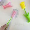 Cup Brush Tulip Shape Ergonomic Handle Cleaning Brush Scratch-Free Sponge Brush Decorative Vase Cleaner