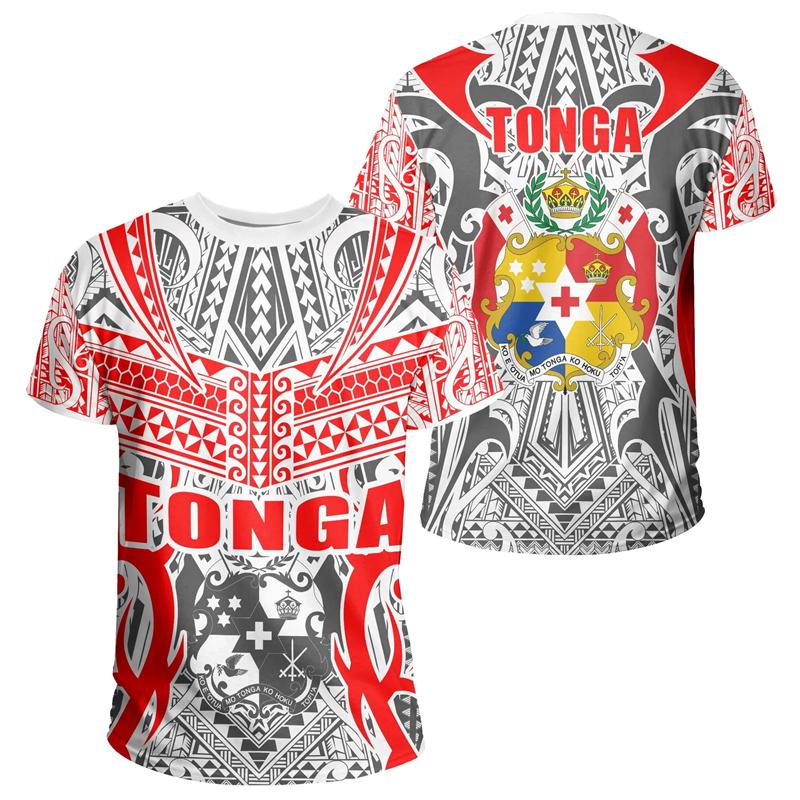 T-shirt da uomo con grafica della bandiera di Tonga, T-shirt oversize stampate in 3D per uomo donna, Top alla moda a maniche corte, Sportswear Streetwear