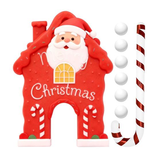 

Gingerbread Golf Game Set with Candy Cane Club And Balls Family Interactive Toys for Christmas Celebrations And Gatherings Holiday Memory Maker