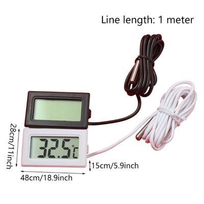 Mini Lcd Digital Thermometer With Waterproof Probe Indoor Outdoor Convenient Temperature Sensor For Refrigerator Fridge Aquarium