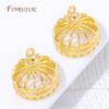 18K Gold Plated Earring Caps,Vintage Filigree Dome Bead Caps,Hollow Crown Earring Findings For DIY Jewelry Making Supplies