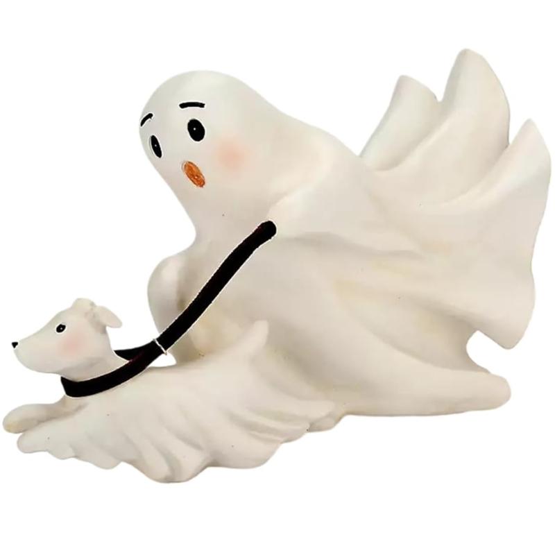 

Handcarved Ghoul With Pet Dog Rosin Sculpture Weather resistant Halloween Home Trim Thought