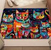 Artistic Cat Pattern Welcome Mat - Colorful Entrance Rug Home Decor for Hallway & Living Room  Decoración Hogar Moderno