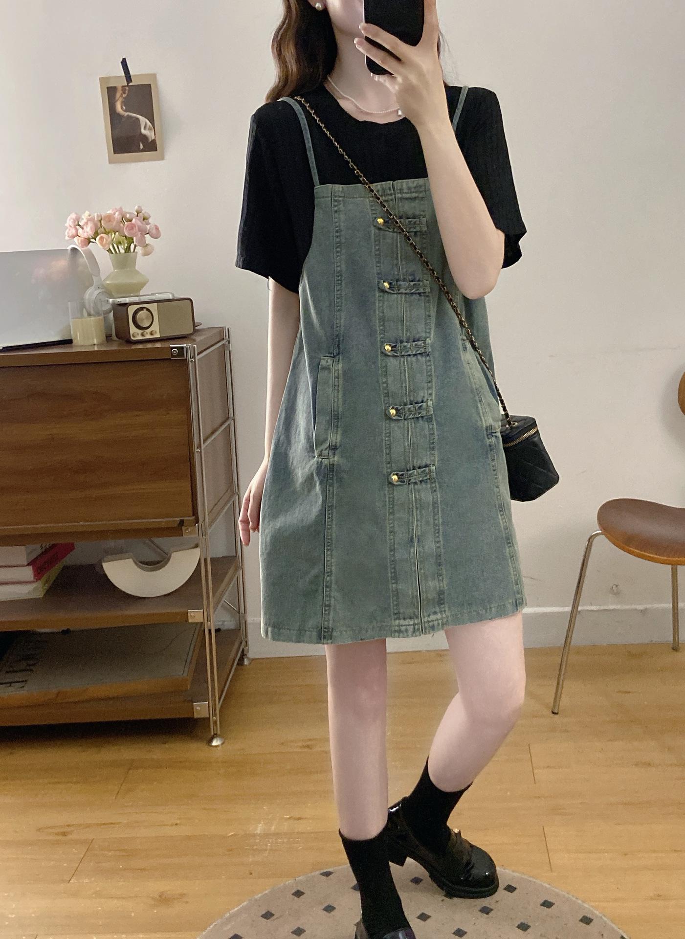 Yuanzi Plus Size Color Block Denim Patchwork Dress - Summer 2026 Collection L
