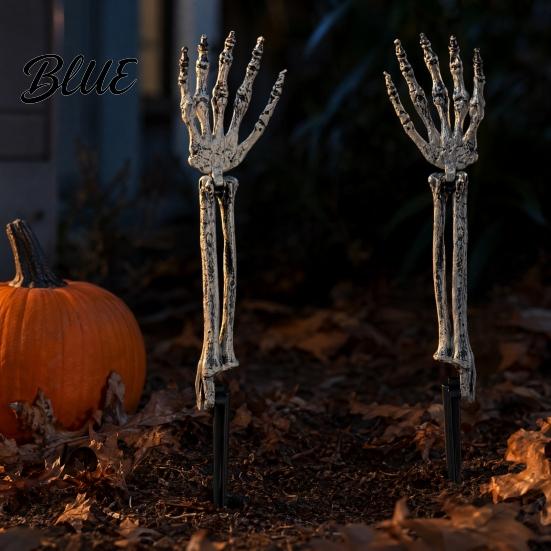 Halloween-Themen-Dekorationen Dekoration Plastik-Skeletthand Gartenpfahl Realistisches Knochen-Requisit für den Außenbereich Coole Gartendekoration Gruselige Partydekoration