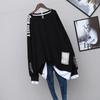T-Shirt Damen Ästhetisch Kpop Kleidung Elegant Lang Anime Streetwear Pullover Kleidung Oberteil Locker Grafik T-Shirts für Damen Schwarz