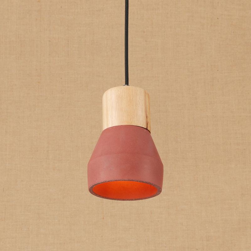 Lustre pequeno moderno industrial de cimento madeira maciça restaurante cozinha café bar