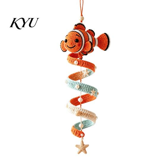 Ornamenti Appesi per Albero di Natale Tema Oceano Kit Uncinetto a Spirale, Arte Decorativa Fai da Te, Kit per Principianti Assemblaggio Facile Artigianato per la Casa