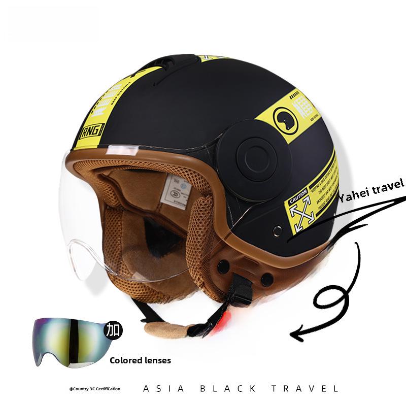 RNG 3C-Certified Retro 3/4 Motorcycle Helmet for Men & Women