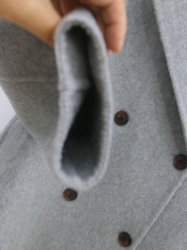 Women's Mid-Length Double-Breasted Wool Coat - 2025 Autumn/Winter Collection, Suit Collar, Commuting Style