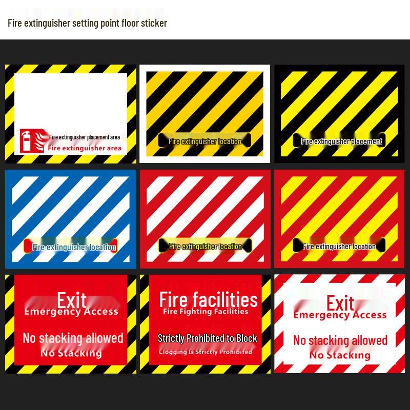 Fire Extinguisher Placement Floor Sticker