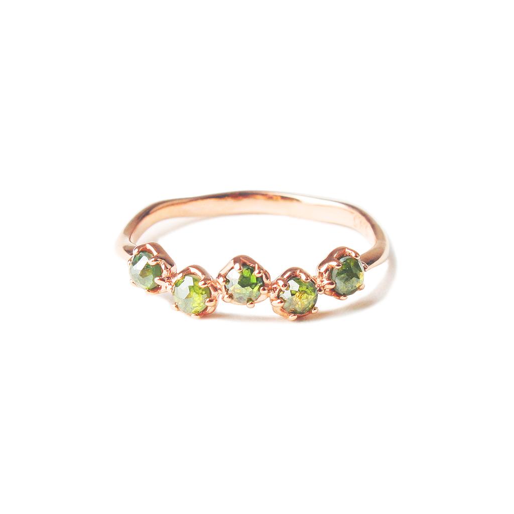 Mezmic Fairy Green Diamond Wave Ring