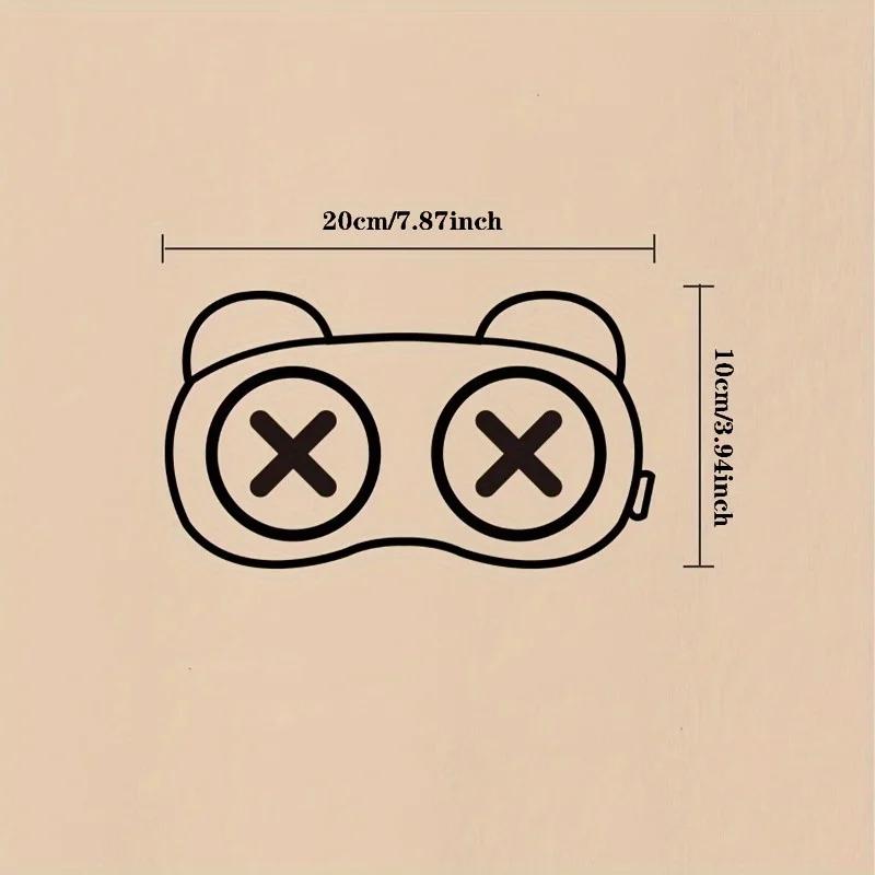 1Pc Cute Cartoon Bear Eye Mask, Blackout Sleeping Eye Mask with Adjustable Zipper Design , Ideal for Travel , Work, Lunch Breaks