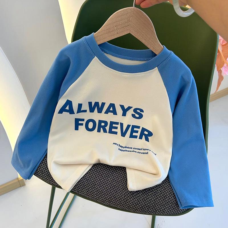 Children's Long Sleeved T-shirt Letter Printed Warm Kids Top