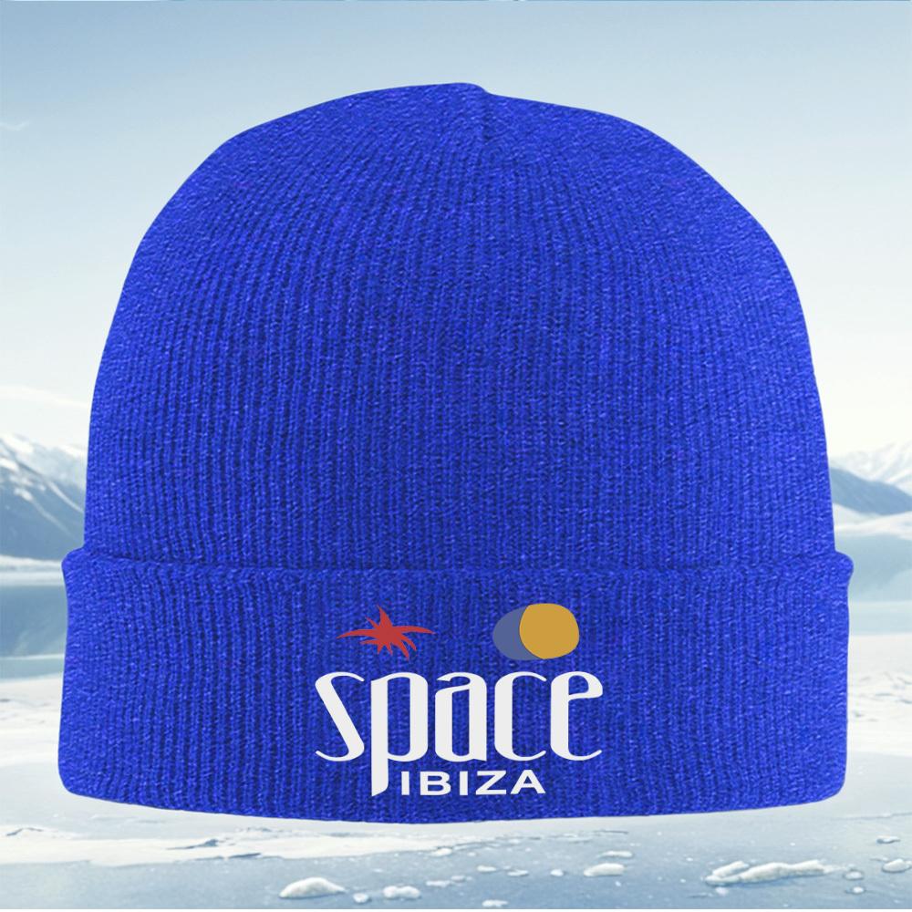 SpaceIbizia words and abstract icons Men Women Unisex Knitted Hat Beanie Pullover Cap Winter Thermal Warm Christmas Outdoor Cyc