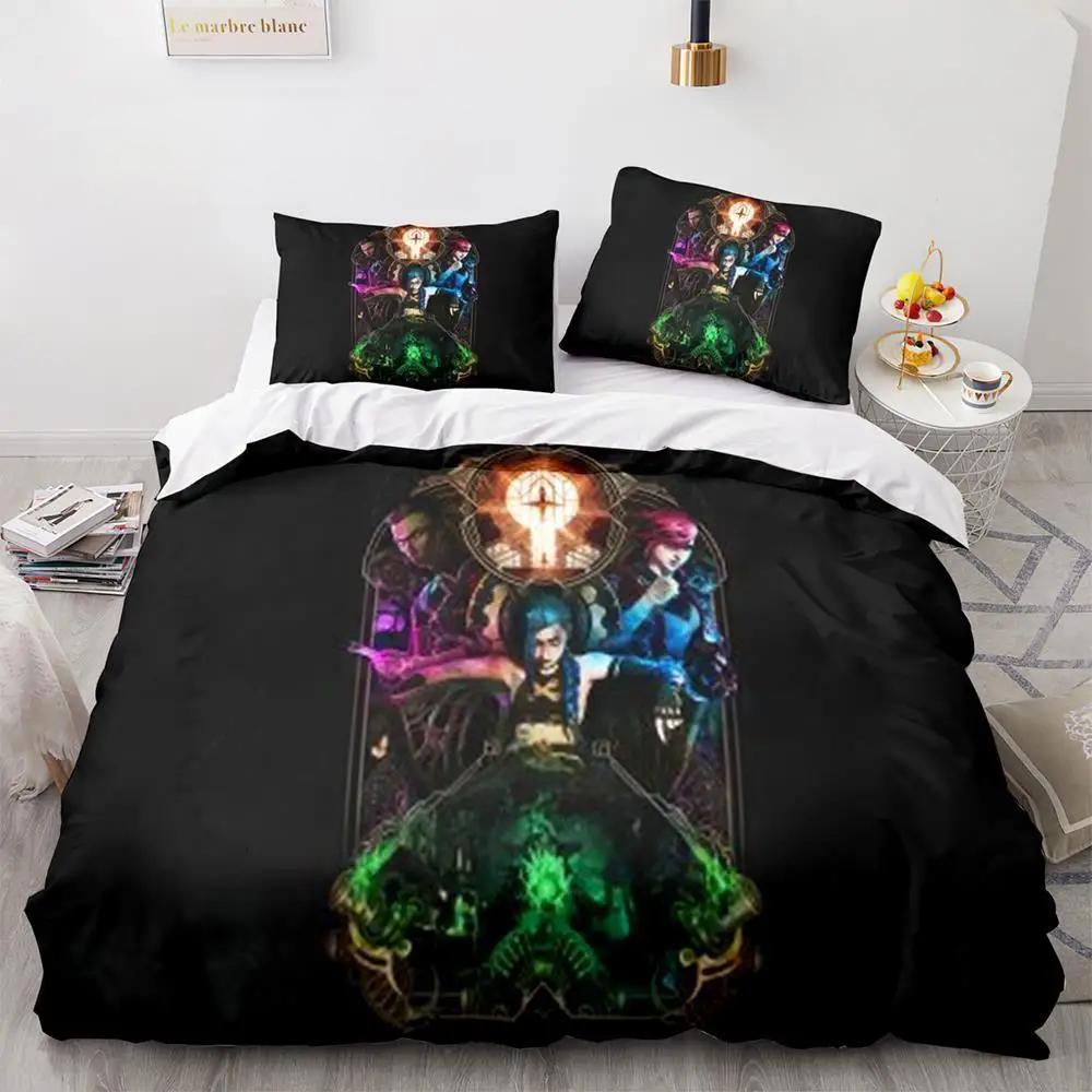New 3D Print Game League Of Legends Jinx Bedding Collection Single Twin Full Queen King Size Bed Collection Adult Kid Bedroom Duvet Cover Collections