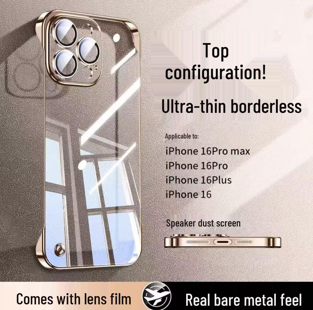 Summer Borderless Lens Film Phone Case for Apple 17 Pro - Full Camera Coverage, Transparent for Apple 16 & 15
