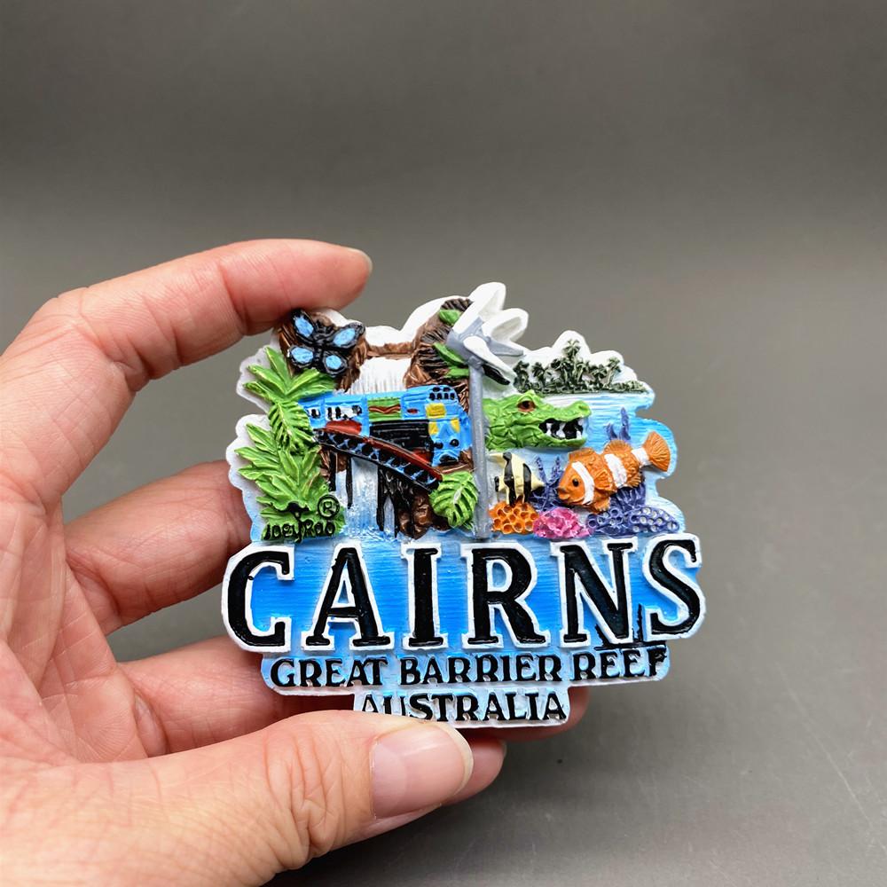 Suvenir Magnet de Frigider Australia Cairns Suvenir Turistic Magnetic Magnet Decorativ pentru Frigider Artizanat Pictat Rășină 3D