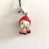 Sanrio Strawberry Hello Kitty Mobile Phone Pendant Cute Funny DIY Backpack Pendant Keychains Decoration Friend Birthday Gift