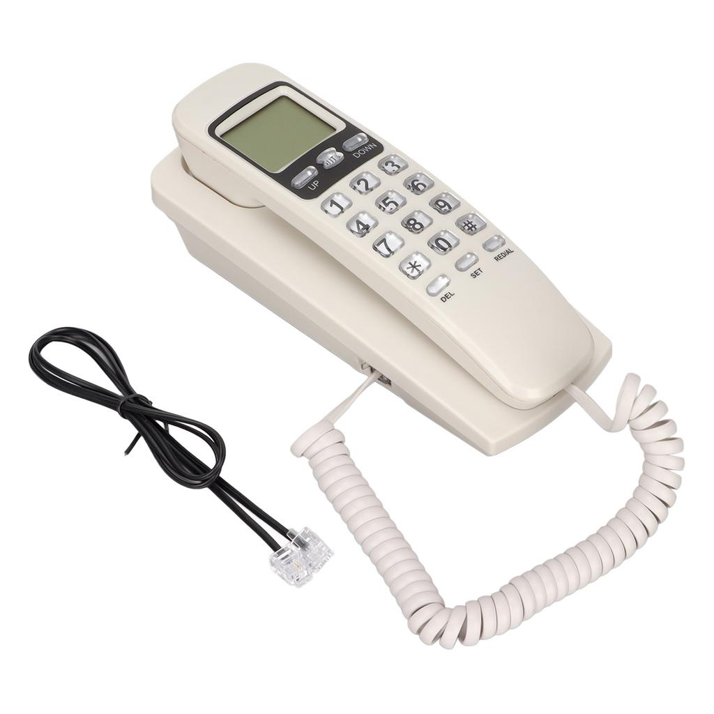 KXT777CID Corded Wall Phone Calendar LCD Display Redial Function Landline Corded Telehone for Hotel Home Office
