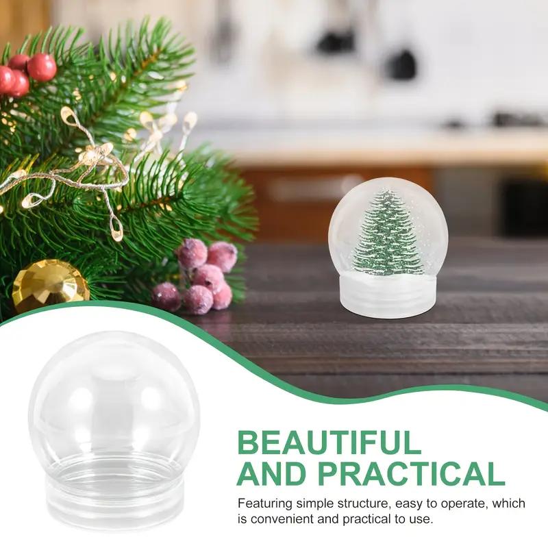 Multi-Use Clear Plastic Water Globes DIY Craft Props Empty Snow Globes with Screw off Cap for Snow Globe Making