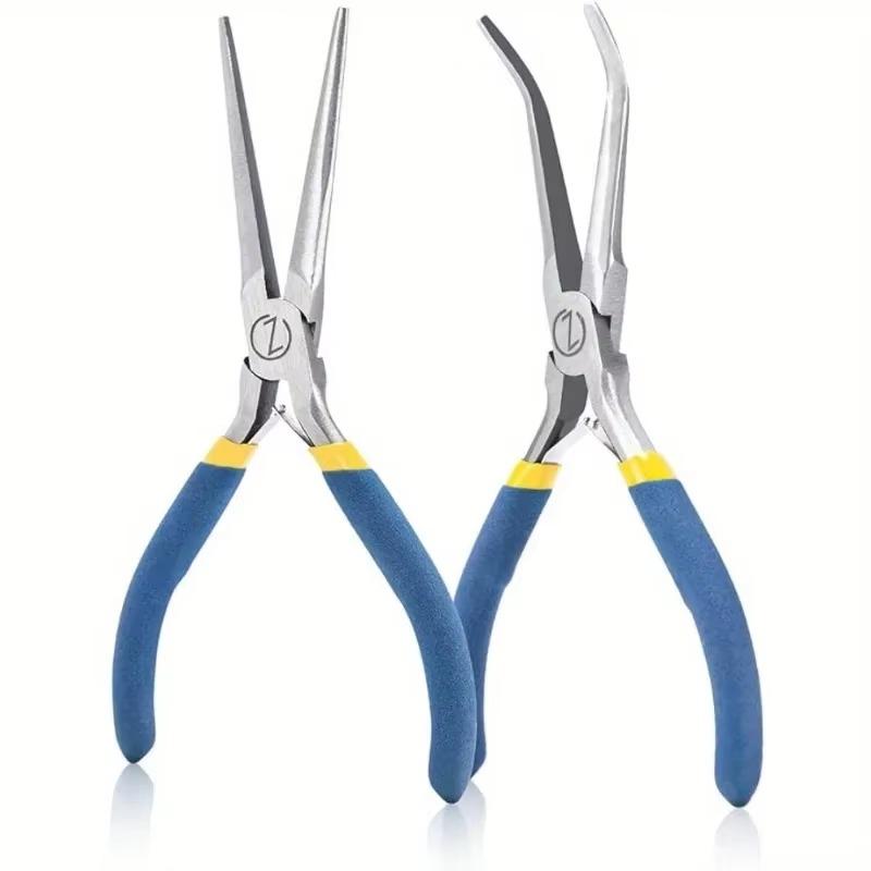 

2pcs 6 Mini Needle Nose Pliers with Comfort Grip Handles, 2PCS Long Nose Pliers Set for Handmade Craft 2pcs синий