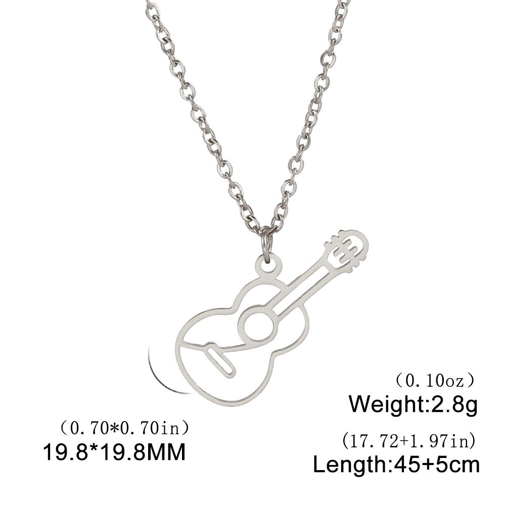 

Cazador Stainless Steel Jewelry Musical Instrument Guitar Pendant Necklace for Women Men Chain Necklace Birthday Party Gift 2025 45-50cm