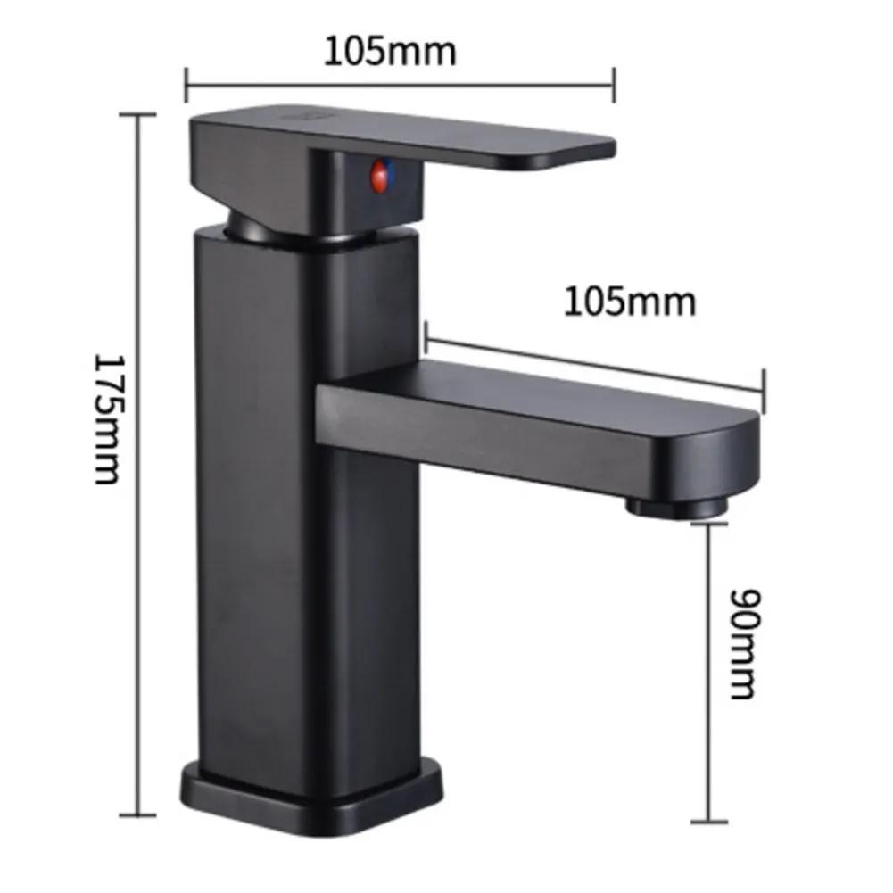 Bathroom Faucets Hot And Cold Mixer Tap Deck Mounted Bathroom Basin Faucets Black Square Washbasin Sink Bathtub Faucet