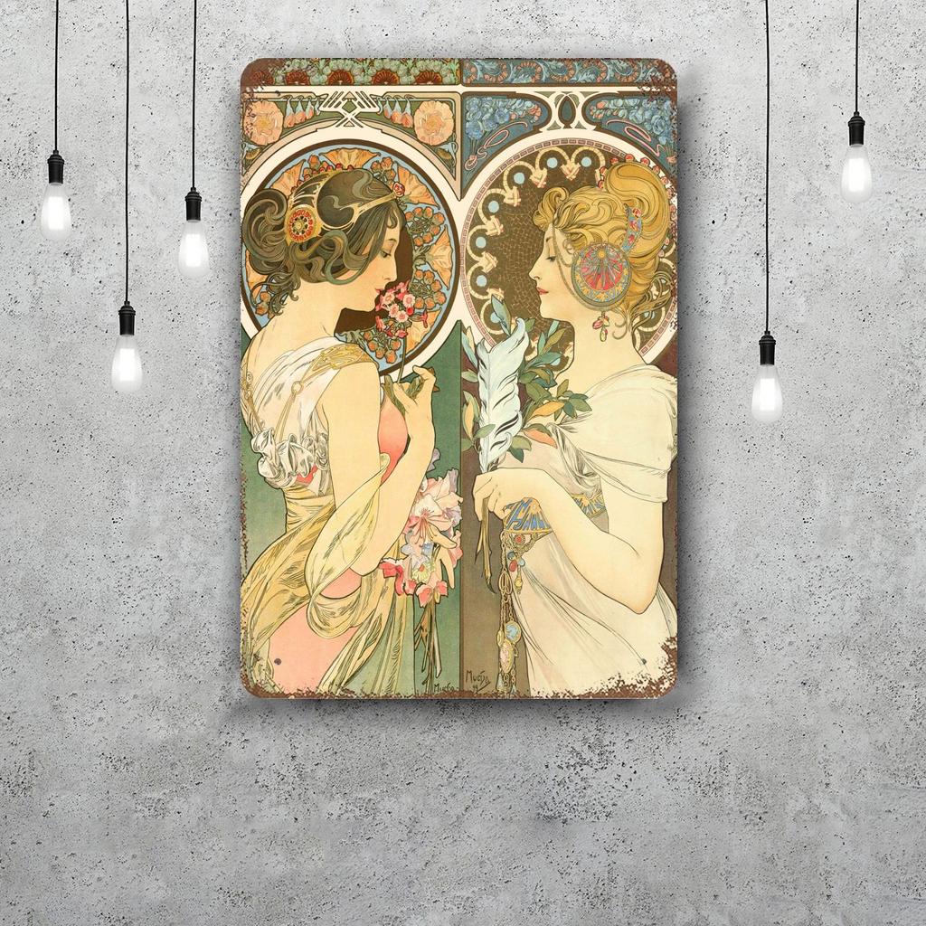 Art Nouveau Classic Poster Rusty Metal Plaque Retro Decorative Plate Bar Man Cave Garage Club Metal Sign Wall Decoration
