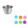 Stainless Steel Cup with Lid, Round Dipping Bowl Portable Seasoning Dish