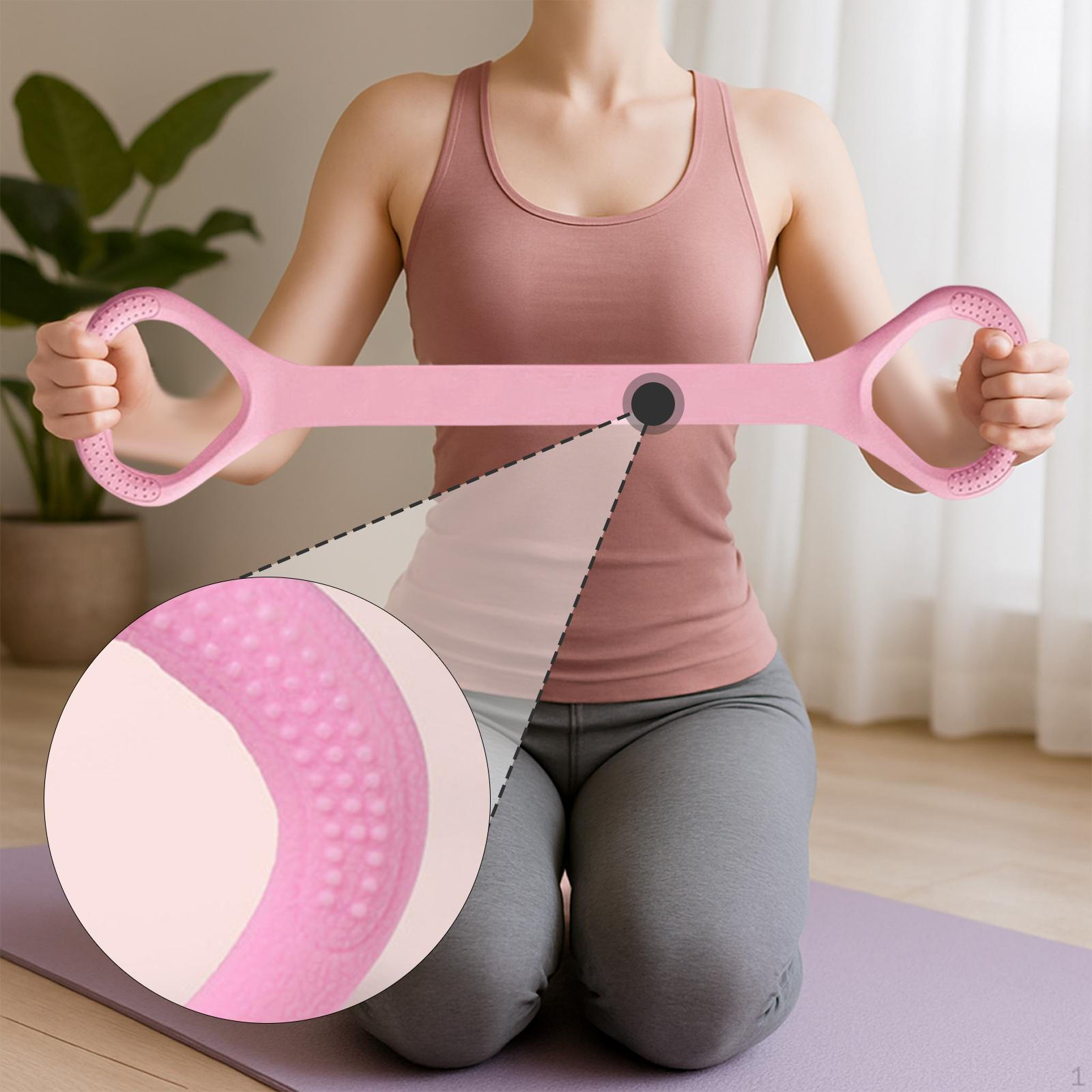 

Эластичная лента для йоги и спортзала, нескользящий шнур для подтягиваний, тренировки пилатес Pink 40 cm Length