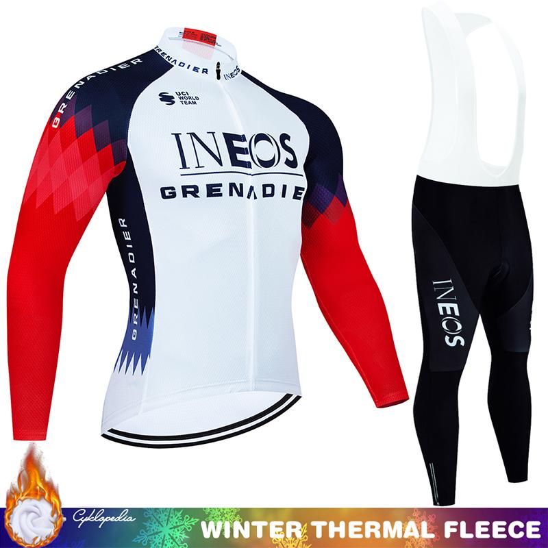 Herren Radsportanzug Winter Thermofleece Trikot MTB Mann Kleidung INEOS Tricuta Trikot Hose Set Träger 2026 Rennrad Uniform Mann