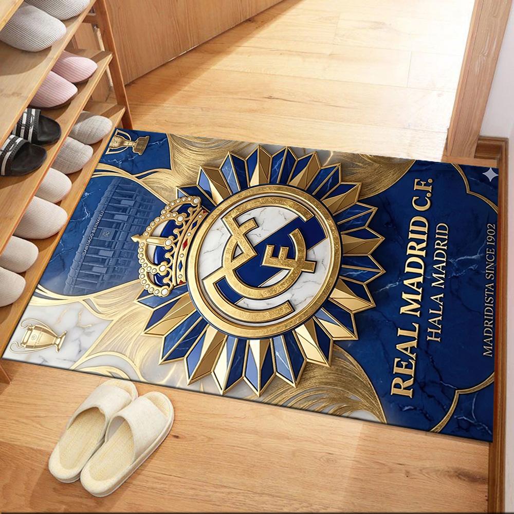 Real Madrid Bodenteppich Büroteppich Design Für Arbeitszimmer Schlafsaal Flur Spielzimmer Antirutsch Teppich Büro Heimdeko Spirituelles Geschenk