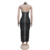 Sexy Figurbetontes Langes Damenkleid mit Strasssteinen