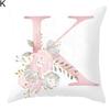 Orion English Alphabet Floral Print Pillow Case Waist Cushion Cover Wedding Bed Decor