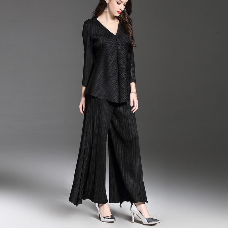 Frühling 2025 Miyake Schlankmachendes Mode Plissee Zweiteiler - Lingying 7701