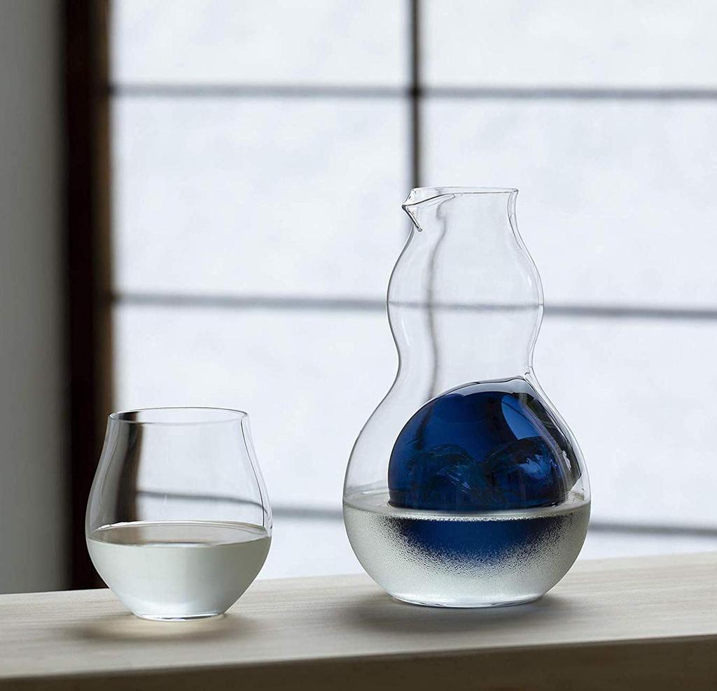 ADERIA Craft Sake Glass Hanayaka Design Award Dishwasher Safe 230ml Japanese Sake Glass Made in Japan Perfect for Cold Gift L6698 - (Good Winner) - -
