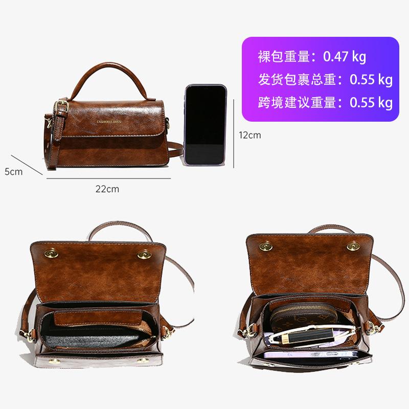 Retro malá taška dámská taška nová móda podzim a zima taška přes rameno messengerová taška high-end dámská přenosná malá čtvercová taška