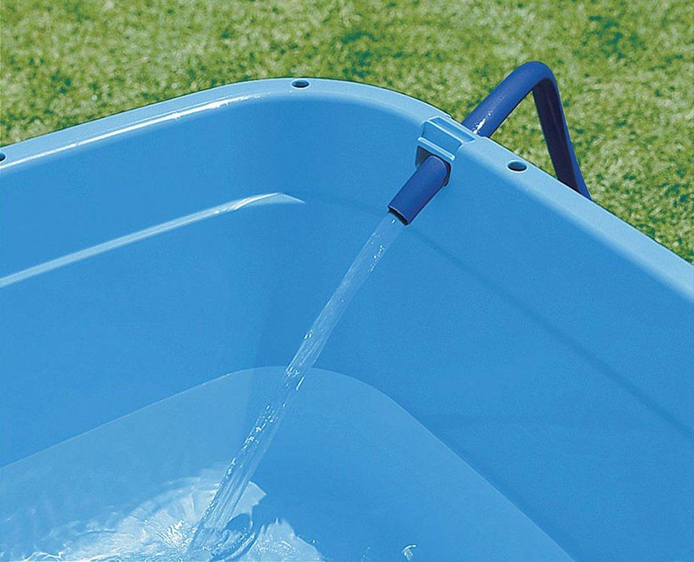 Shinki Gosei Tombo Square Basin with Drain Plug and Hose Hole, 80-Type, 80 Liters, Blue, 77cm Wide X 58.5cm Deep X 29.5cm High, Made In Japan