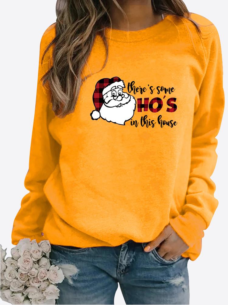 2023 Winter Women's Printed Tops T-shirt Ladies Round Neck Long Sleeve Casual Sweatshirt Plus Size Blouse