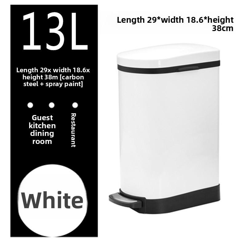 Stainless Steel Trash Can with Lid Narrow Gap Foot Pedal Bathroom Small Rectangle Step Bin