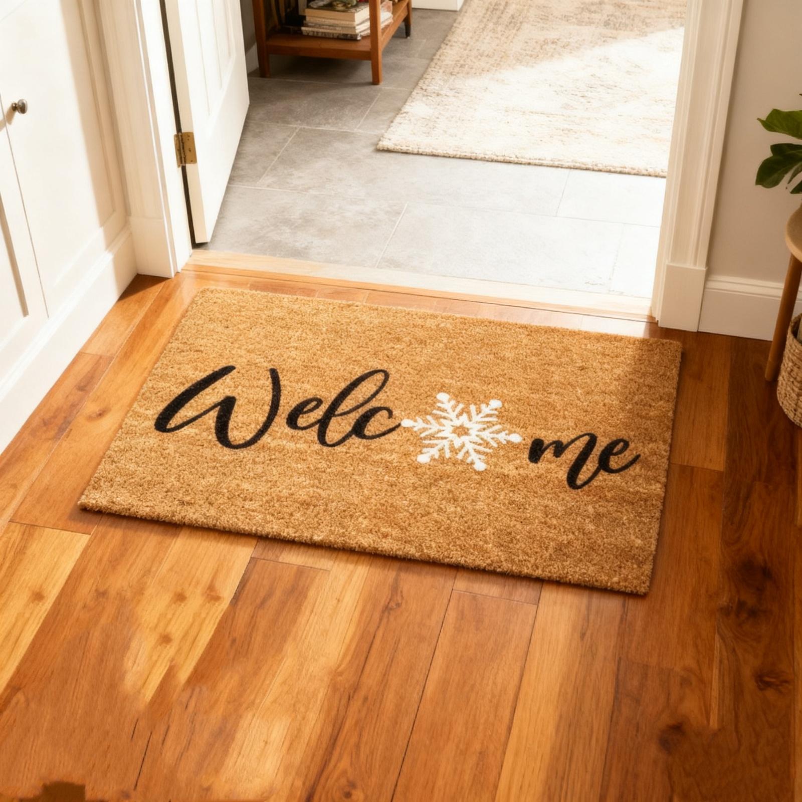 

Welcome Snowflake Doormat, Winter Doormat, Welcome Mat, Winter Decor, Outdoor Rug, Christmas Doormat, Front Doormat, Christmas Decor, Snow 16x24 Inch One Size