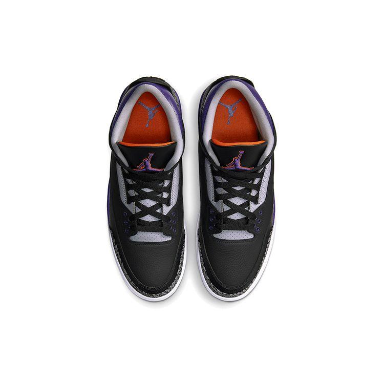Air Jordan 3 Retro Court Purple Unisex Sneakers Black Cement-Grey White CT8532-050